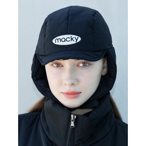 padded cap hat black