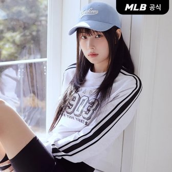 MLB [코리아공식]여성 스포티브 바시티 트랙 크롭 맨투맨 NY (L.Melange Grey)