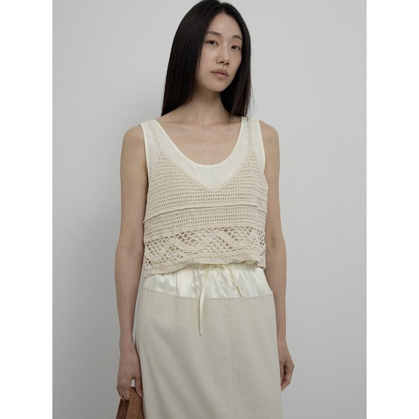 COTTON CROCHET TOP - ECRU