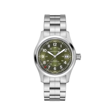 해밀턴 [공식] 해밀턴 카키필드 오토 38mm 그린 다이얼 브레이슬릿 시계 H70455160