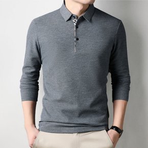 남성 데일리 골프 티셔츠 피케 긴팔티 남자 무지 상의 카라티