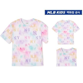 MLB키즈 24SS [KIDS]워터 모노그램 전판 티셔츠 뉴욕양키스  7ATSM0443-50PKL