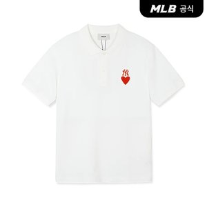 MLB [코리아공식]하트 컴포터블핏 카라 티셔츠 NY (Ivory)