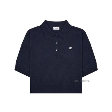 셀린느 SS25 여성 크롭 폴로 티셔츠 2AH22322U 07MR