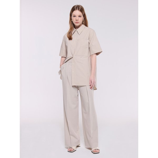 BUTTON POCKET SHIRT - BEIGE