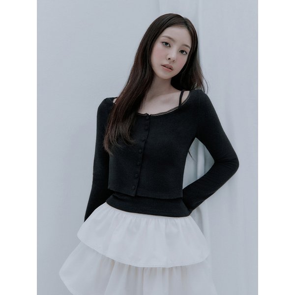 Rooe lacy cardigan&top set (2colors)