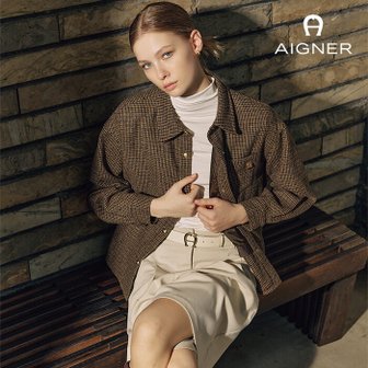 아이그너 울혼방 체크자켓