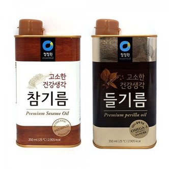 제이큐 청정원 고소한 들기름 참기름 국산 350ml