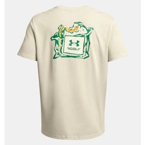 1384194-273 베이지 남성 UA 플레이오프 LE 티셔츠 반팔 기능성 골프 면  티셔츠