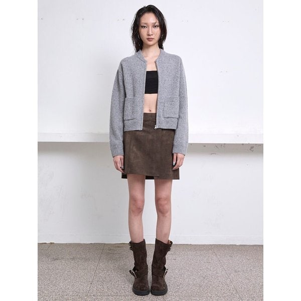 Zipup Knit Cardigan  Grey (KE595AM053)