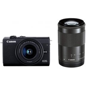 Canon 미러리스 일안 카메라 EOS M200 더블 줌 킷 블랙 EOSM200BK-WZK