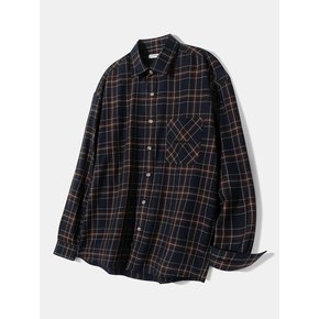 리뉴얼 Fluff Mood Check shirt S24 Navy
