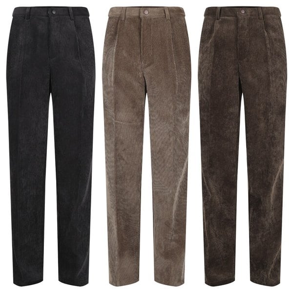 남자 겨울 소프트 원턱 골덴 기모바지 HW-PTK-861