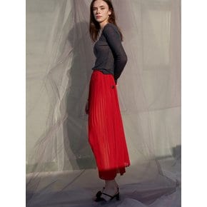 Four Season Pleats Chiffon Skrit_Red