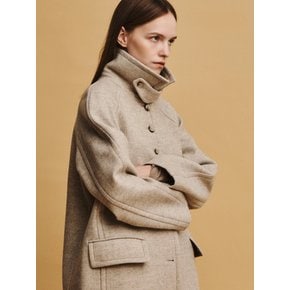 CASHMERE SINGLE BOXY COAT (OATMEAL)