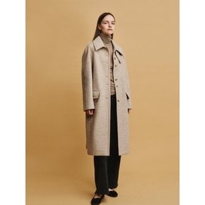 CASHMERE SINGLE BOXY COAT (OATMEAL)