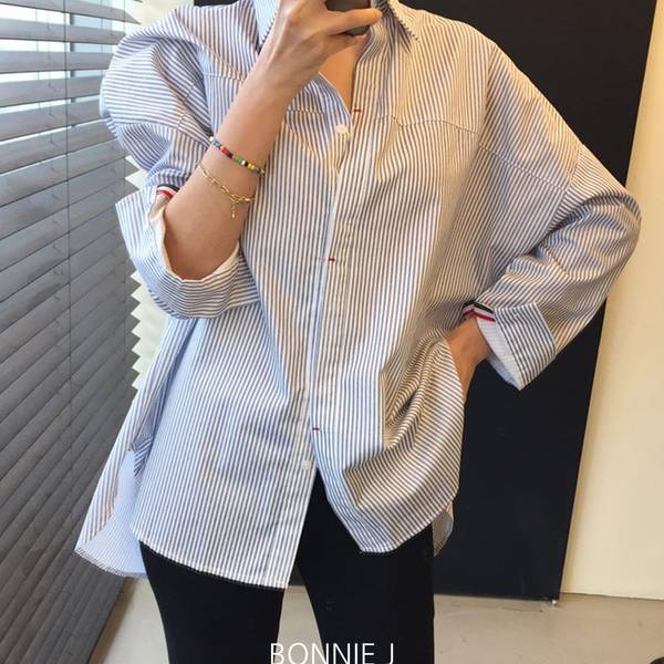 확대된 대표 보니제이 / 와이드 오버핏 박시 남방 셔츠