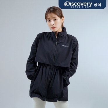 디스커버리 멜리아 미드기장 여성 바람막이 (BLACK)