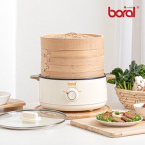 더 셰프 대나무 멀티쿠커 BR-P200L 2단 찜기+냄비 플레이트 플레이팅