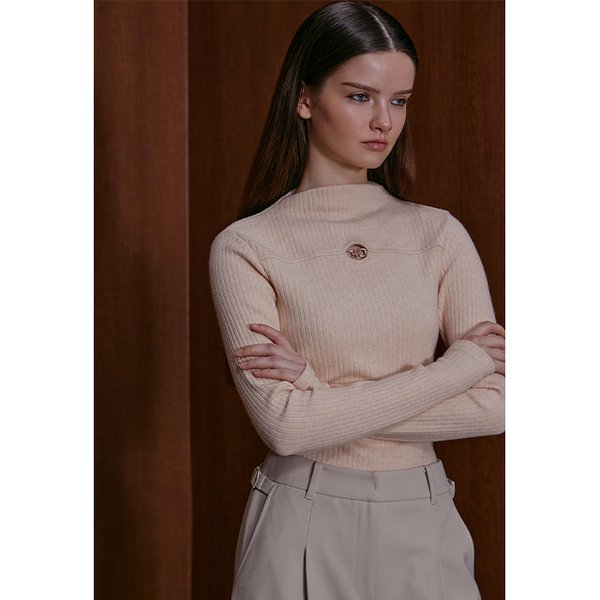 [시흥점] 여성  금속 장식 포인트 슬림 티셔츠 (ER4CL762)