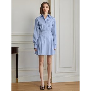 YY_Pocket slim waist shirt dress