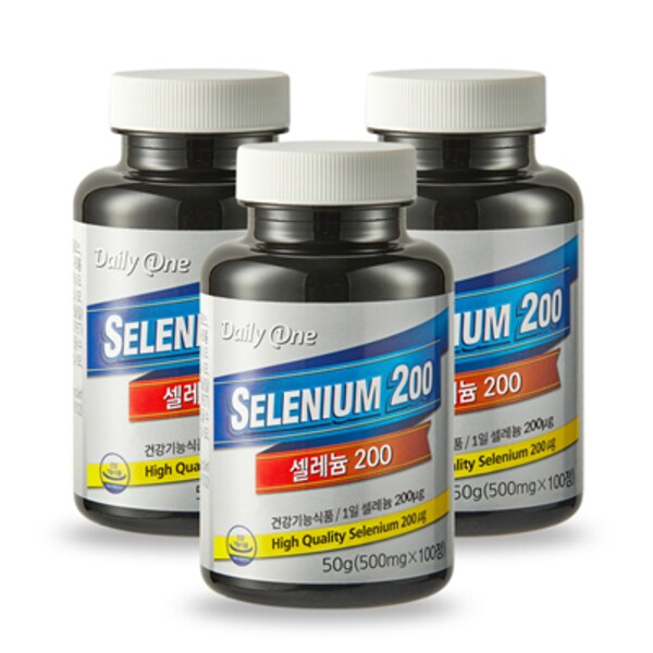 확대된 대표 데일리원 셀레늄 200 셀렌 영양제 대용량 500mg X 100정 3통