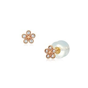 14K 쁘띠 CZ 플라워 귀걸이(ST25512E)