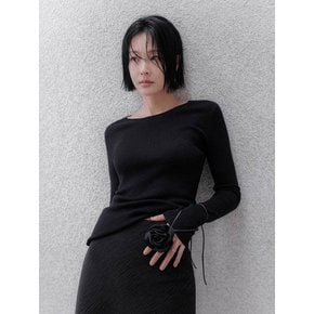 타임리스 라운드 울 니트(블랙)