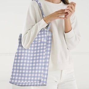 [바쿠백] 덕백 캔버스 토트백 Blue Pixel Gingham