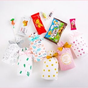 [답례품 구디백] 미니 리본 주머니+무료스티커 생일 간식 선물 방학