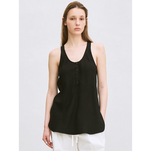 button sleeveless top (black)
