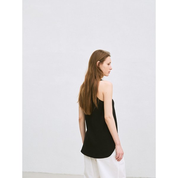 button sleeveless top (black)