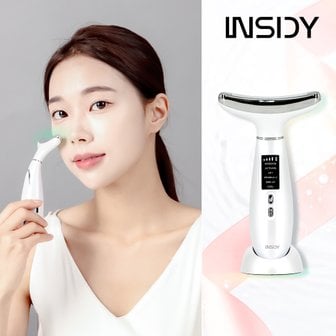 인사이디 넥케어 괄사 갈바닉 고주파 마사지기 EMS 홈케어 피부 뷰티 림프 바디 관리기 INC-30