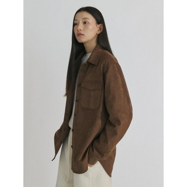 Suede Jumper Shirt_BROWN