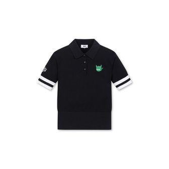 왁 THE ORIGINAL Women WAACKY Knit Polo_WWWAX24230BKX