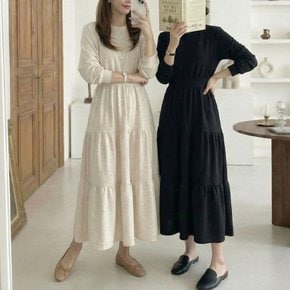 데이린 캉캉 플레어 맨투맨 롱 원피스 빅사이즈 캐주얼 꾸안꾸