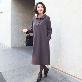 N2706 모던 빅버튼 카라 기모원피스 50대 엄마옷_P378653775