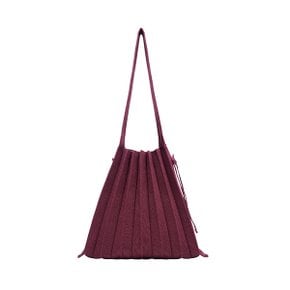 Lucky Pleats Knit M Starry Red Wine