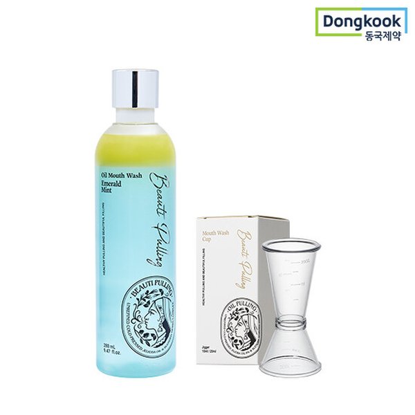 동국제약 뷰티풀링 오일가글 280ml 1개 + 오일가글 전용컵 1개 (민트/파인/루이보스)