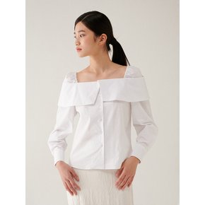 Off-shoulder Shirt_white