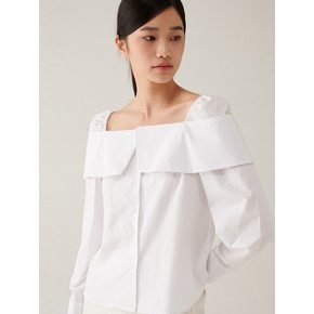 Off-shoulder Shirt_white