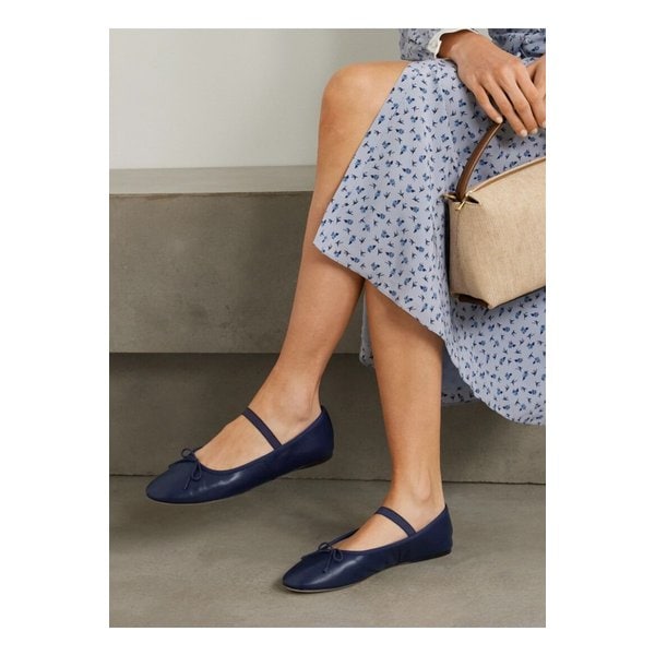 로플러 랜달 레오니 리본 장식 가죽 플랫 슈즈 1647597357824580