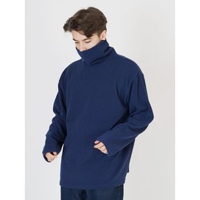 Wide Pola Neck Knit (Blue)