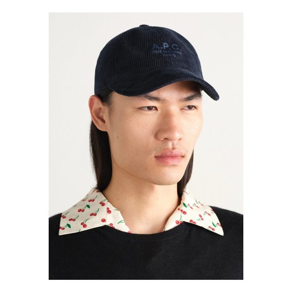 찰리 루 마담 로고 프린트 코튼 코듀로이 베이스볼 캡 블루 46376663162867165