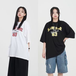 여성 빅사이즈 캐쥬얼 여름 커플 오버핏 레터링 캐릭터 박스 롱 반팔 티셔츠 노틀담_P393905141