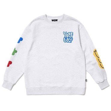 욜프 CREWNECK B RABBIT WHITE MELANGE 욜프 크루넥 B 래빗 화이트 멜란지
