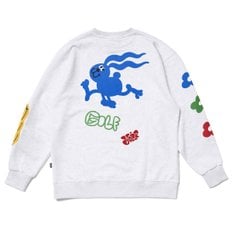 CREWNECK B RABBIT WHITE MELANGE 욜프 크루넥 B 래빗 화이트 멜란지