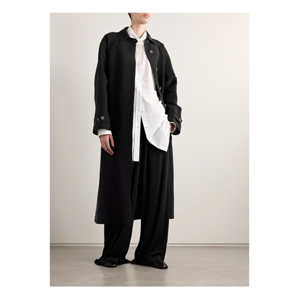 료 벨트 실크 트렌치 코트 블랙 1647597359626216