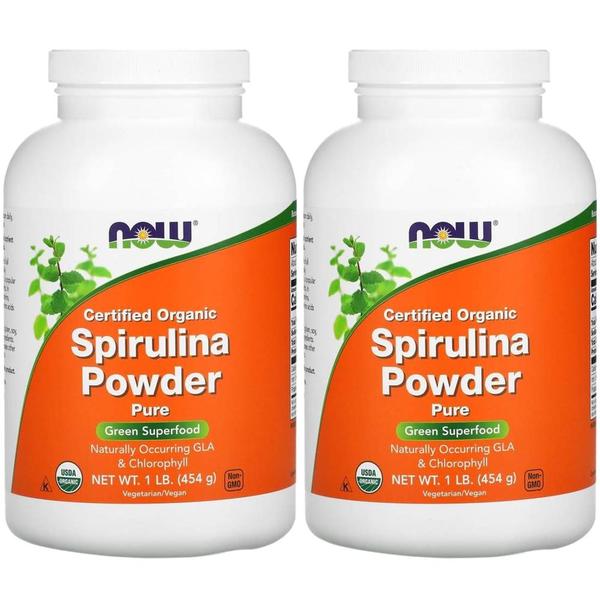 [해외직구] NOW Foods 나우푸드 O 스피루리나 파우더 퓨어 그린 슈퍼푸드 454g 2팩