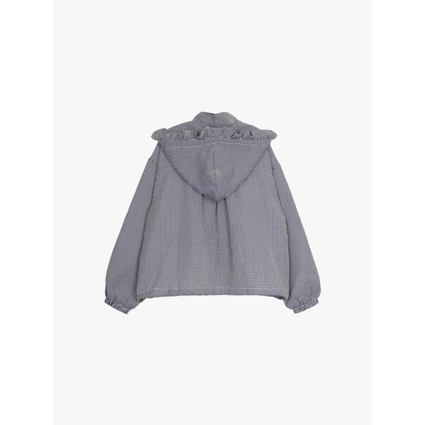 LACE STRING CHECK WINDBREAKER_BLACK
